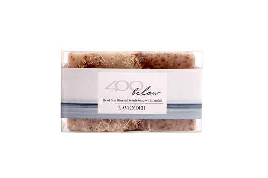 Dead Sea Mineral Scrub Soap with Loofah-Lavender