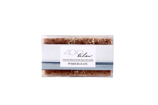 Dead Sea Mineral Scrub Soap with Loofah-Pomegranate